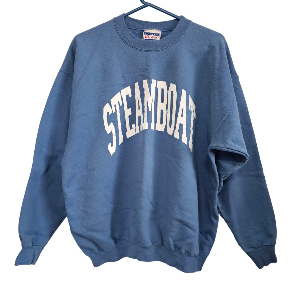Hanes Ultimate Cotton Steamboat Colorado Sweatshirt Blue Mens Large Printpro